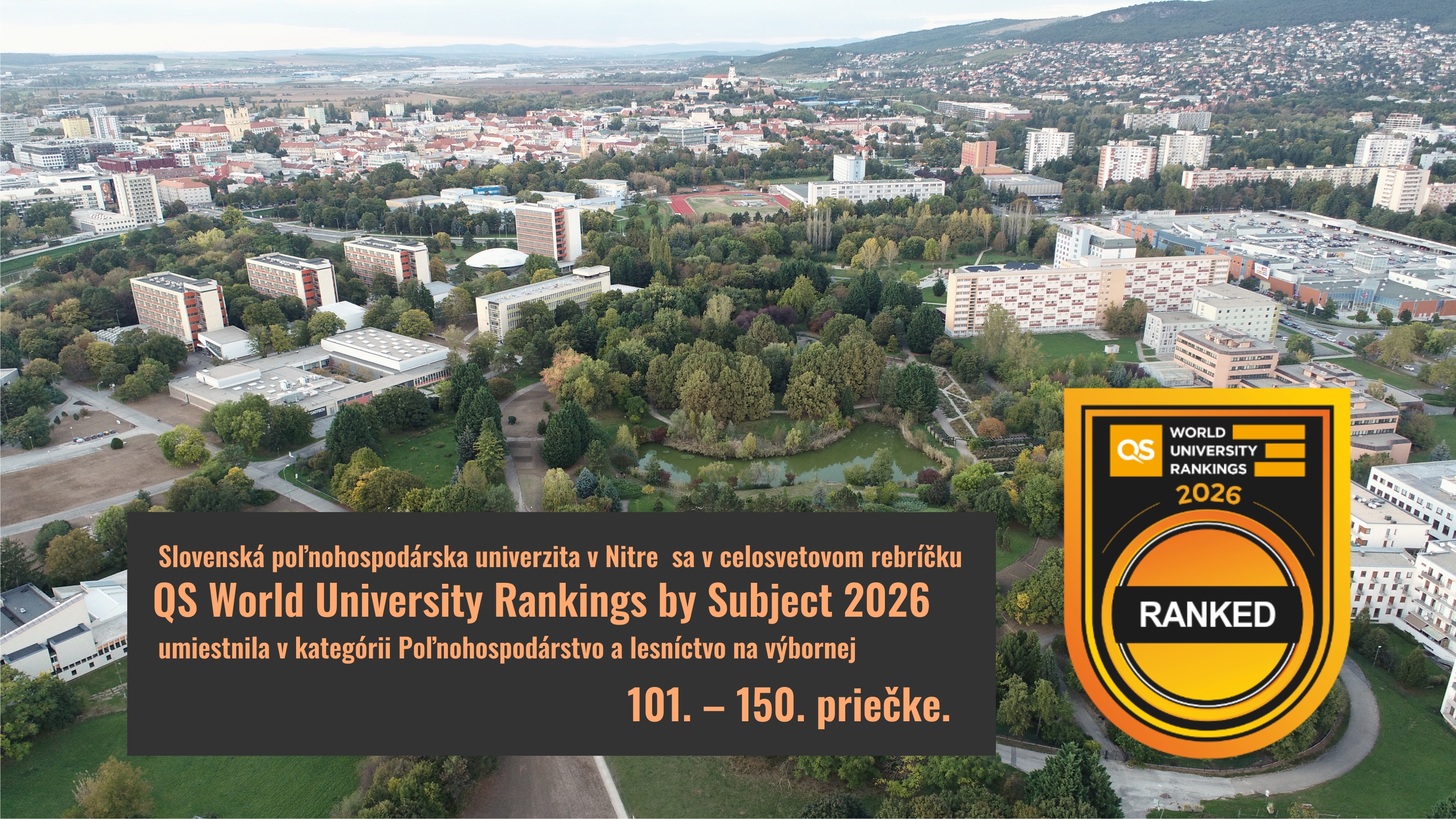 SPU boduje v prestížnom svetovom rebríčku v kategórii poľnohospodárstva a lesníctva